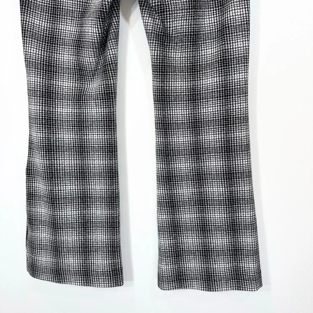 Anthropologie‎ Maeve Plaid Pull on Pants Trousers | Black White Gray | SZ M